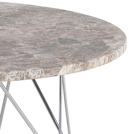 Prunus - Round Coffee Table with Grey-Brown Marble Top