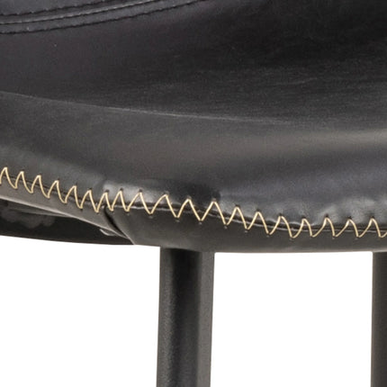 I_Oregon Bar Chair Set Of 2 – Vintage PU Black With Matt Black Steel Base