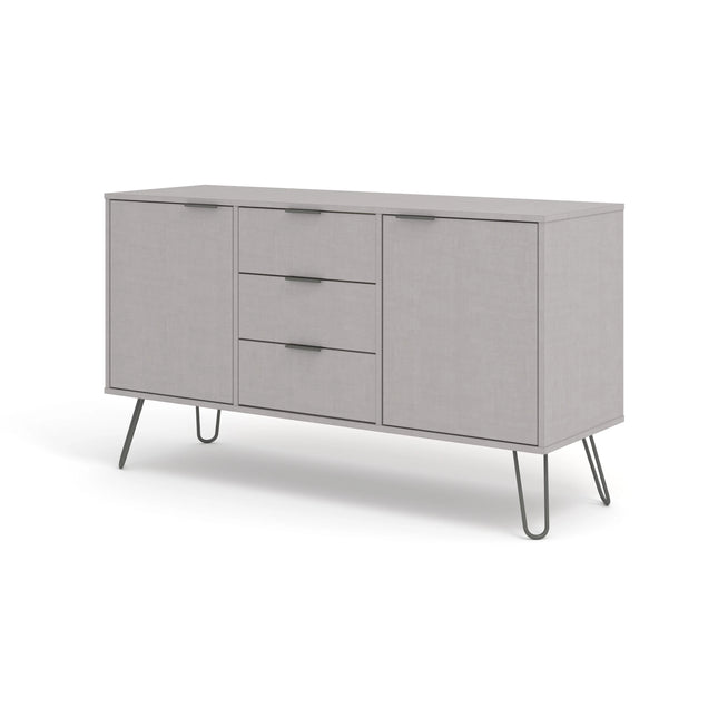 Augusta - Sideboard - 2 Door 3 Drawer Grey & Hairpin Legs