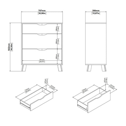 Ikast - 3 Drawer Chest of Drawers