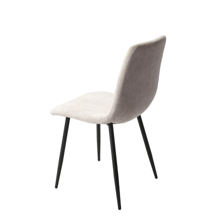 Aspen - Dining Chair Pair - Textured Fabric & Black Metal Legs