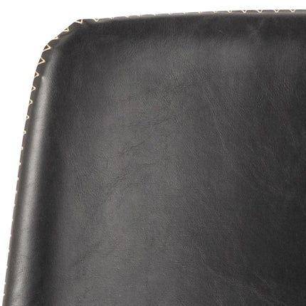 I_Oregon Bar Chair Set Of 2 – Vintage PU Black With Matt Black Steel Base