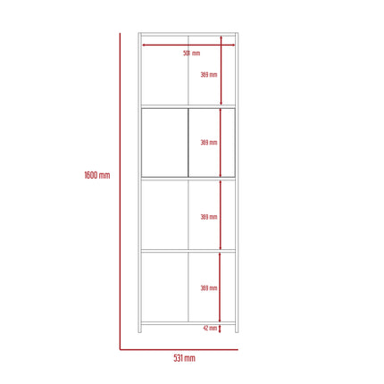 Dallas - Bookcase - 2 Door White & Grey Oak Shelves
