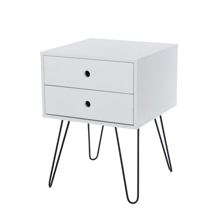 Options - Bedside Table - 2 Drawer & Hairpin Legs