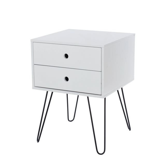 Options - Bedside Table - 2 Drawer & Hairpin Legs