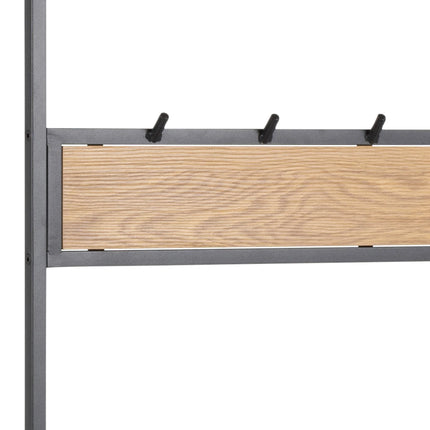 Seaford - Black Metal Clothes Rack with 3 Shelves