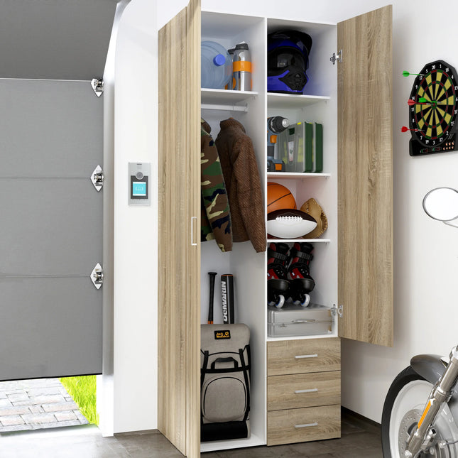 Space - Tall Wardrobe - 2 Doors 3 Drawers