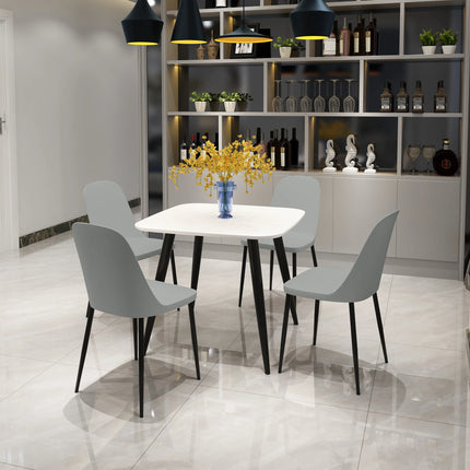 Aspen - Dining Chair Pair - Modern Plastic with Round Metal Legs