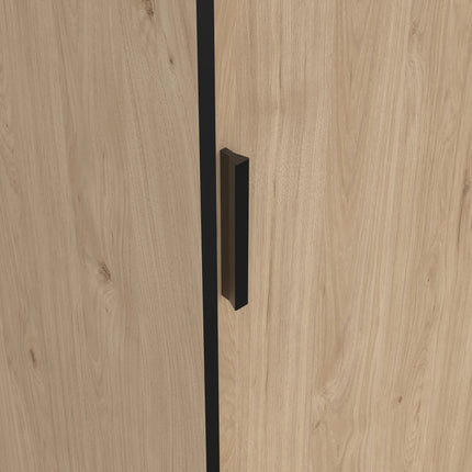Line - Wardrobe with 2 Sliding Doors, Drawers and Mirror