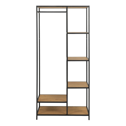 Seaford - Black Metal Clothes Rack with 5 Shelves