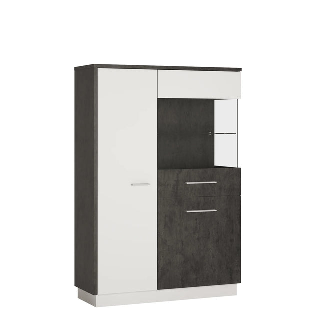 Zingaro Low Display Cabinet (RH/LH) Slate Grey and Alpine White