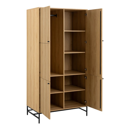 Albany Wardrobe 4 Door Adjustable Shelves 200cm Industrial