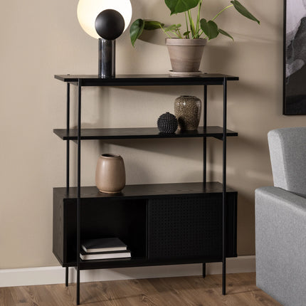 Angus - Small Bookcase with 2 Sliding Doors