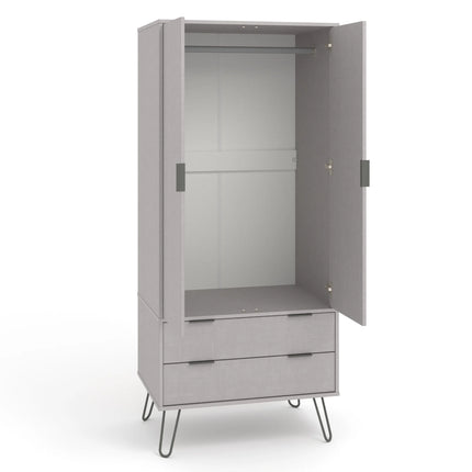 Augusta - Wardrobe - 2 Door 2 Drawer & Hairpin Legs