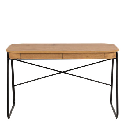 Blueton - Office Desk with 2 Drawers in Black and Oak