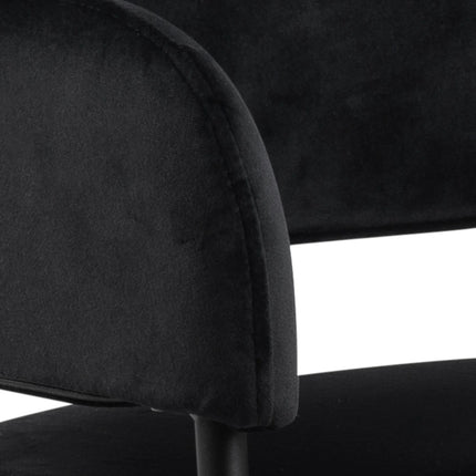 Lima - Dining Chair with Armrest in Black Set of 2