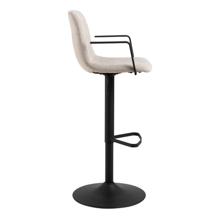Pablo Swivel Beige Bar Stool With Adjustable Height Set of 2