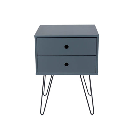 Options - Bedside Table - 2 Drawer & Hairpin Legs