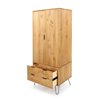 Augusta - Wardrobe - 2 Door 2 Drawer & Hairpin Legs