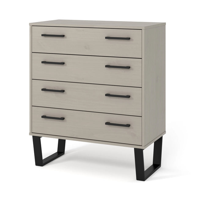 Texas - Chest of Drawers - 4 Drawer Industrial & Black Metal Legs