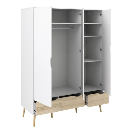 Oslo - Wardrobe 3 Doors 3 Drawers