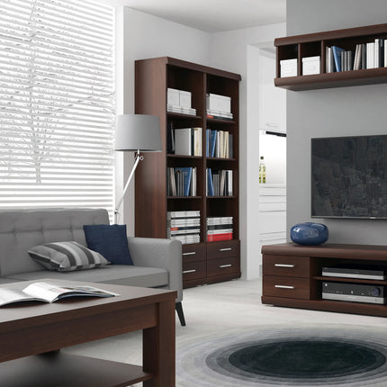 Imperial - Tall 2 Drawer Narrow Cabinet with Open Shelving