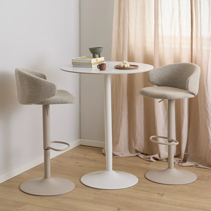 Malta Round Bar Table in Ceramic White – Stylish Compact Design