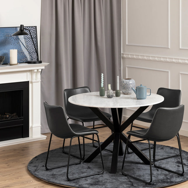 Heaven Round Dining Table - Wild Oak Or Emperador Marble Tops