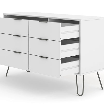 Augusta - Chest of Drawers - 6 Drawer Industrial & Hairpin Legs