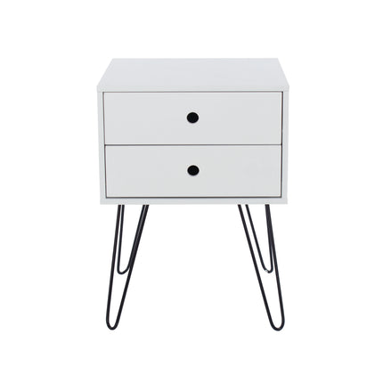 Options - Bedside Table - 2 Drawer & Hairpin Legs
