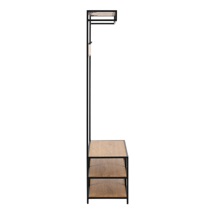 Seaford - Black Metal Clothes Rack with 3 Shelves