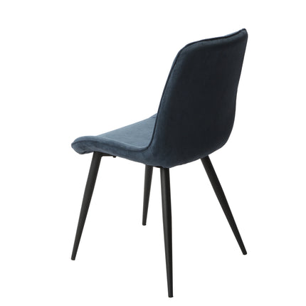 Aspen - Dining Chair Pair - Diamond Stitch Fabric & Metal Legs