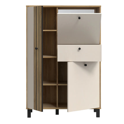 Grafton 3 Door 1 Drawer Cabinet In Cream And Oak