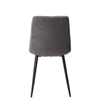 Aspen - Dining Chair Pair - Textured Fabric & Black Metal Legs