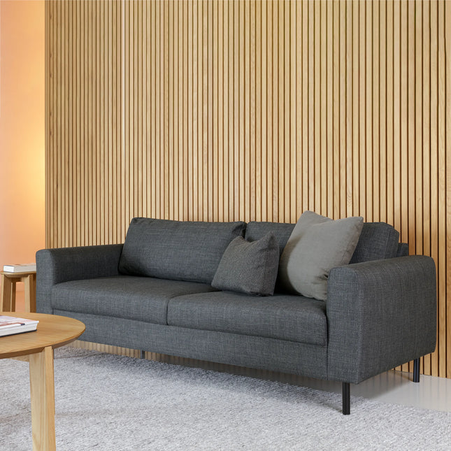 Omaha 3 Seater Sofa in Dark Grey & Light Grey Basel Fabric