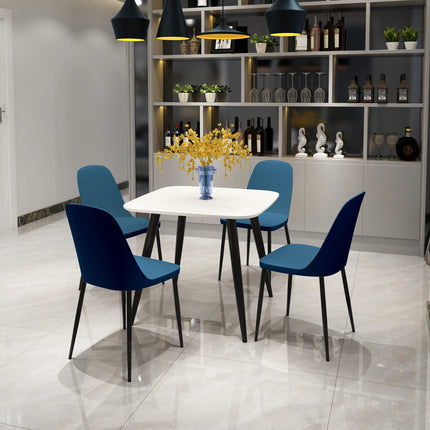 Aspen - Dining Chair Pair - Modern Plastic with Round Metal Legs