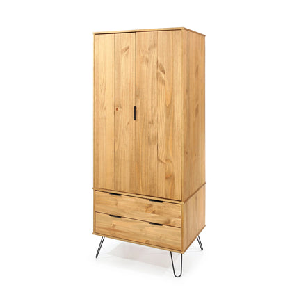 Augusta - Wardrobe - 2 Door 2 Drawer & Hairpin Legs
