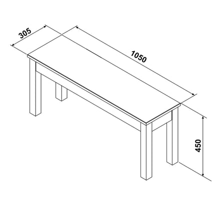 Linea - Dining Bench - Grey & Antique Waxed Pine