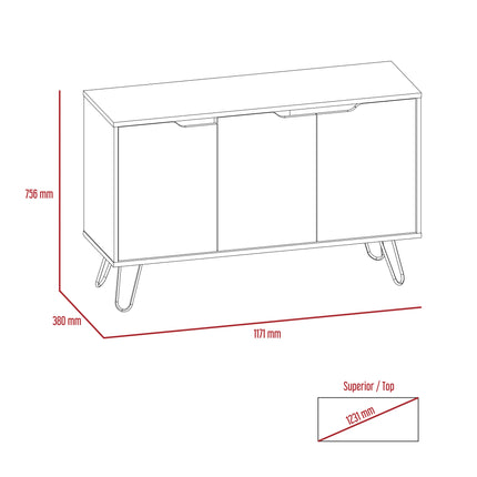 Manhattan - Sideboard - 3 Door Industrial & Hairpin Legs