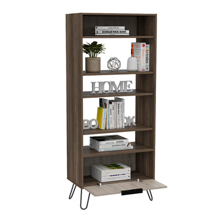 Nevada - Bookcase - 1 Door Industrial & Hairpin Legs