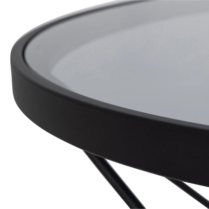Cuxton - Black Coffee Table with Smoked Glass Top