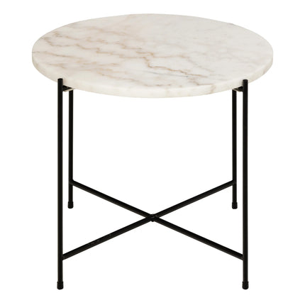 Avila - Side Table with White Marble Top 52x40cm
