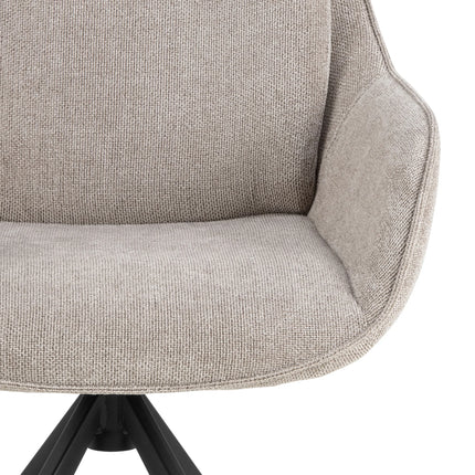 Angus Dining Table with 4 Carrie Swivel Dining Chairs in Sand