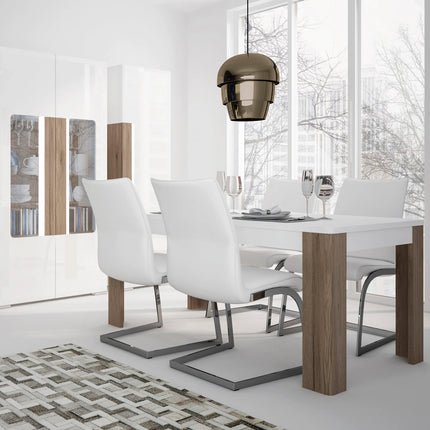 Toronto - 160cm Dining Table In White and Oak