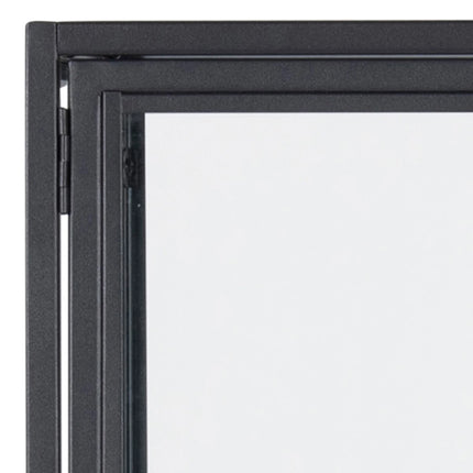 Seaford Tall Display Cabinet Glass Doors Steel 150cm