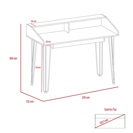 Dallas - Desk - 1 Drawer with Hairpin Legs