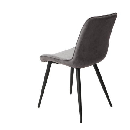 Aspen - Dining Chair Pair - Diamond Stitch Fabric & Metal Legs