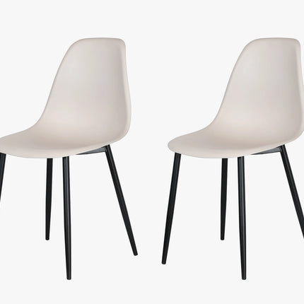 Aspen - Dining Chair Pair - Curved Plastic Seats & Metal Legs