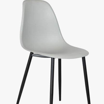 Aspen - Dining Chair Pair - Curved Plastic Seats & Metal Legs