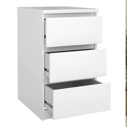 Naia - 3 Piece Bedroom Set, Nightstand, Chest and 2 Door 1 Drawer Wardrobe